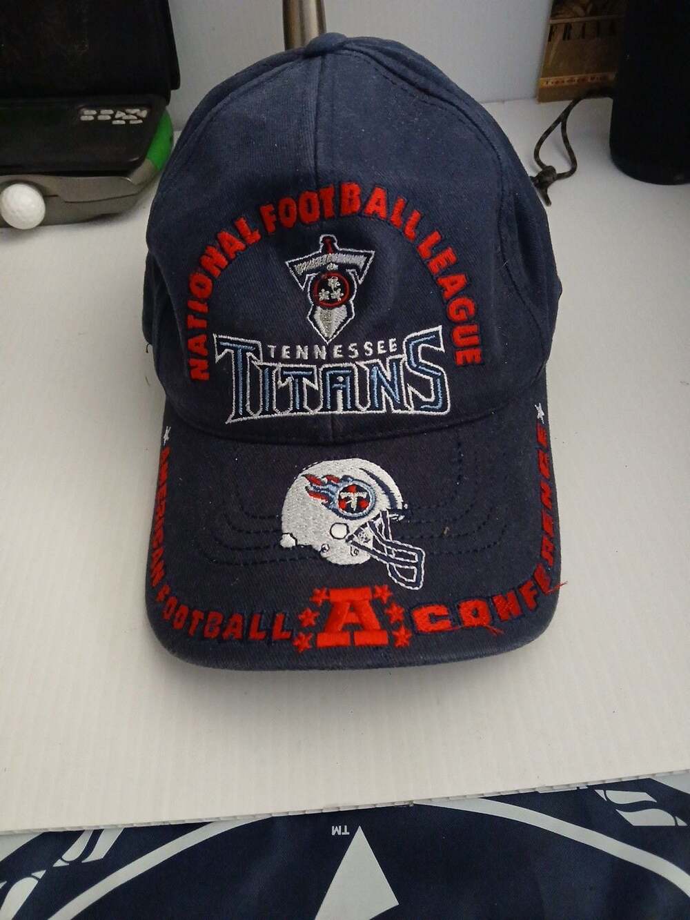 American Needle Tennessee Titans NFL Hat Navy Blue Strapback Cap
